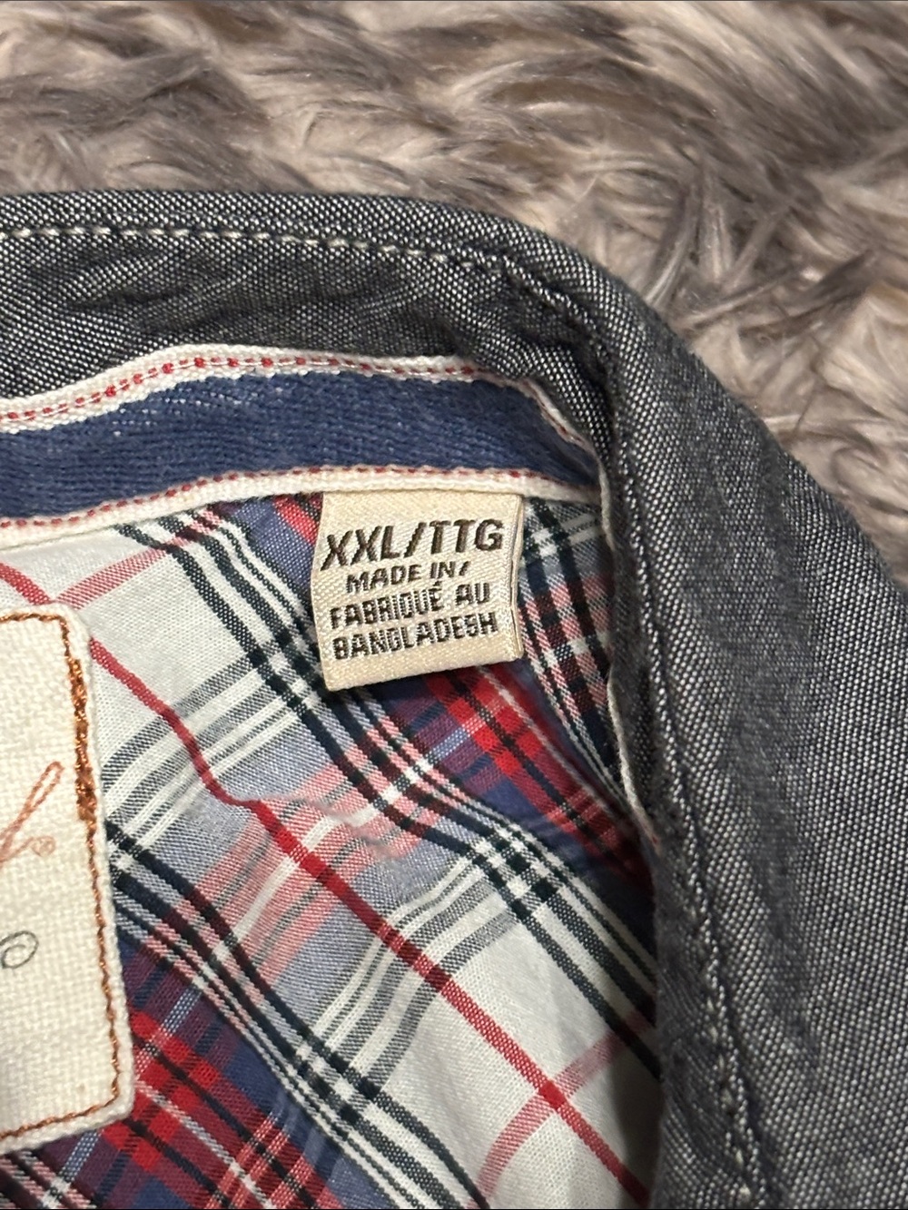Weatherproof Vintage XXL Mens Charcoal Grey Chambray Button Down Shirt - Picture 3 of 5